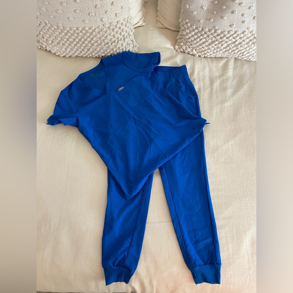 Royal  Blue Figs Scrubs Set